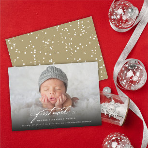 Classic Handwriting Baby First Noel Photo Card