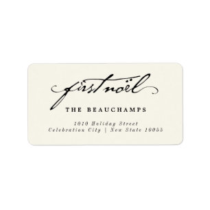 Classic Handwriting Baby's First Noel Address Label