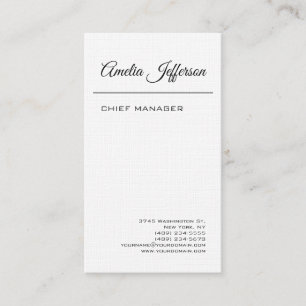 Classic Handwriting Minimalist Professional Linen Business Card