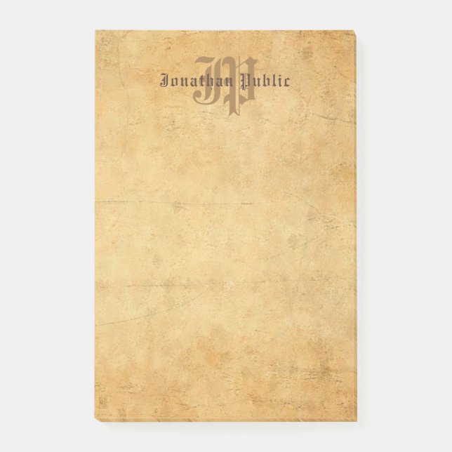 Classic Handwriting Monogram Elegant Template Post-it Notes (Front)
