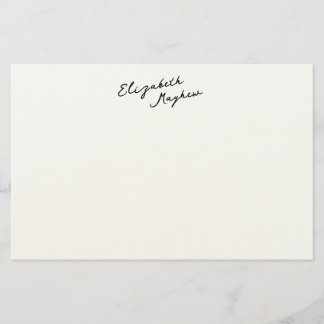 Classic Handwritten Name Monogram Stationery