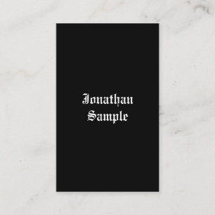 Classic Handwritten Script Black White Retro Look Business Card