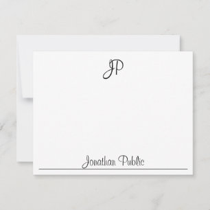 Classic Handwritten Text Monogram Template Black