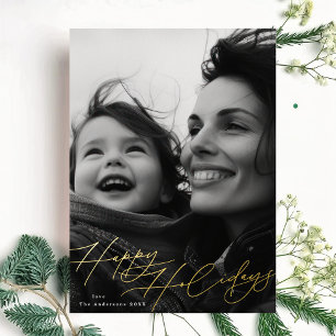 Classic Happiest Christmas   Splendour Photo Foil Holiday Card