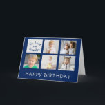 Classic Happy Birthday Grandpa Photo Collage Card<br><div class="desc">This modern yet classic Happy Birthday card is specially designed for Grandpa. Features a 5 photo collage with a "We Love our Grandpa" stamp on the front. Neutral colour scheme of navy and silver and the inside left blank for your special message. This template is has been made for "Grandpa"...</div>