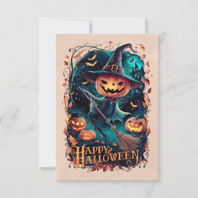 Classic Happy Halloween Greeting Card #5 (Front)