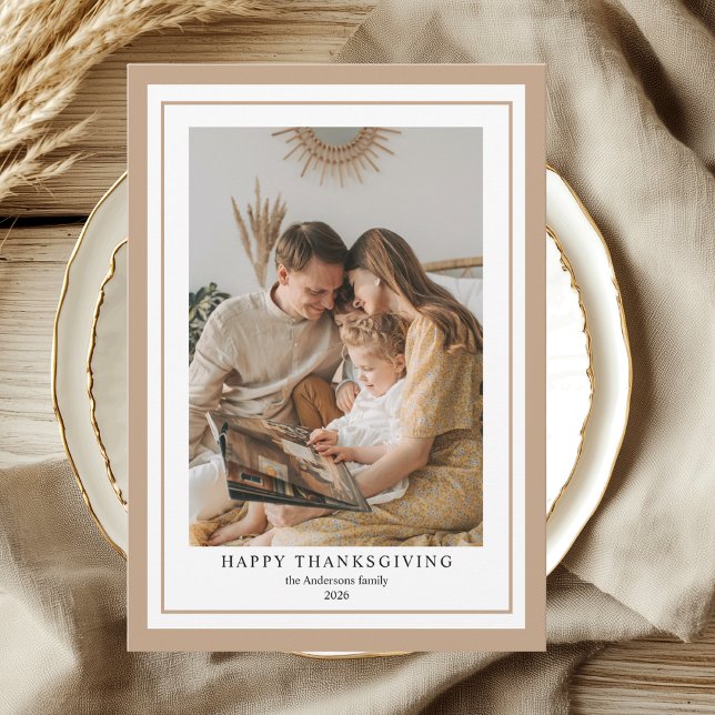 Classic Happy Thanksgiving Family Photo  Invitation (Creator Uploaded)