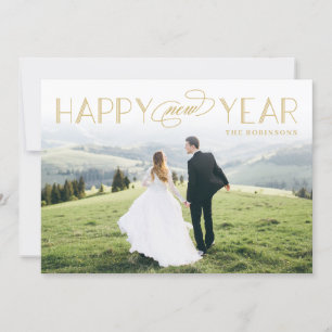Classic Header Editable Colour Happy New Year Card