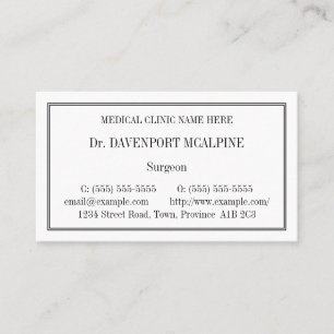 Classic Health Care Professional Business Card