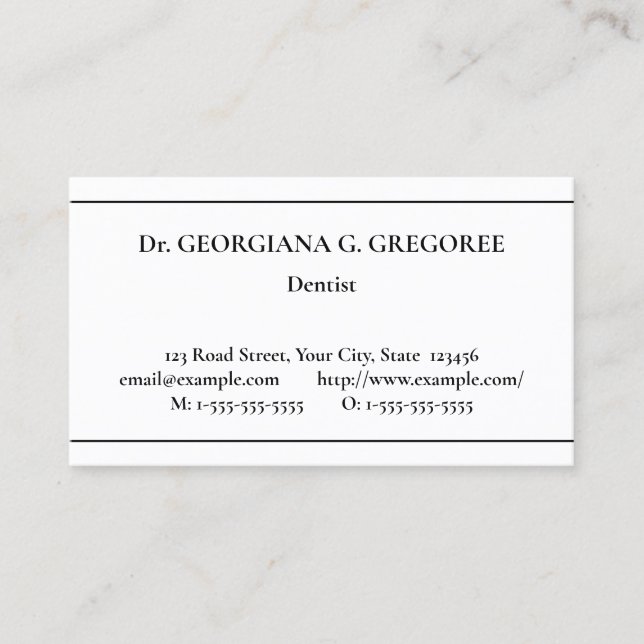 Classic Health Care Specialist Business Card (Front)