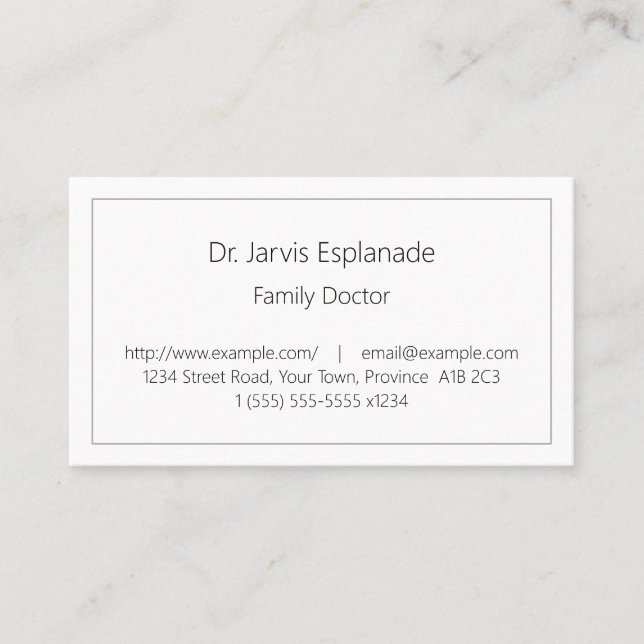 Classic, Healthcare Specialist Business Card (Front)