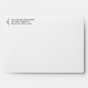 Classic Heart Grey Custom Wedding Envelope