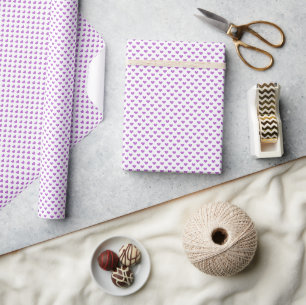 Classic Hearts Orchid Purple - White Wrapping Paper