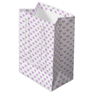 Classic Hearts Soft Lilac - White Medium Gift Bag