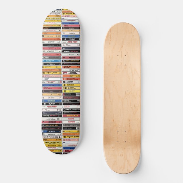 Classic Heavy Metal Hard Rock Tapes - 968.1 Skateboard (Front)