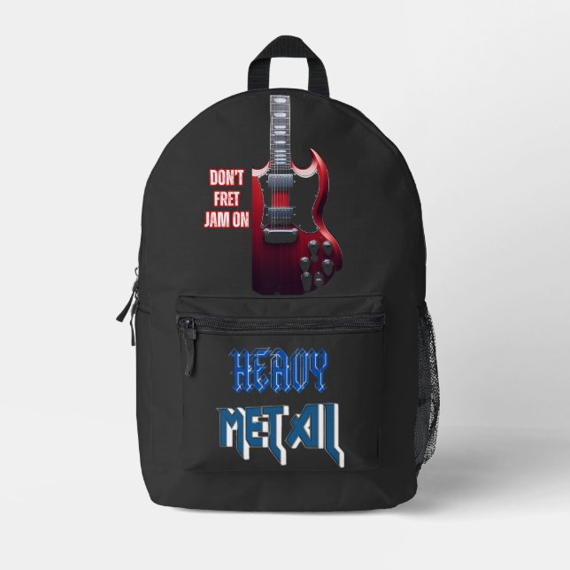 Classic Heavy Metal Printed Backpack (Front)