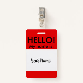 CLASSIC HELLO BADGE ID BADGE