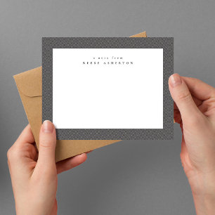 Classic herringbone tweed frame simple grey card