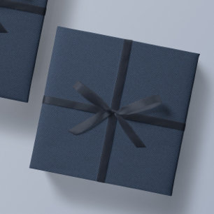 Classic herringbone tweed navy Christmas holiday Wrapping Paper