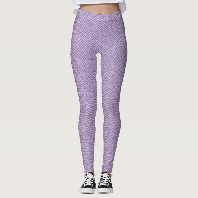 Classic Herringbone Weave Texture – Seamless Timel Leggings (Front)
