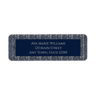 Classic Herringbone Wedding Return Address Labels