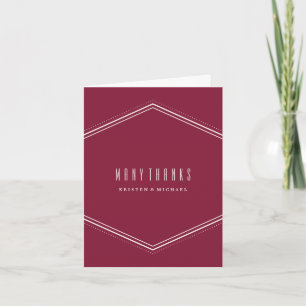 Classic Hexagon Thank You Card - Maroon
