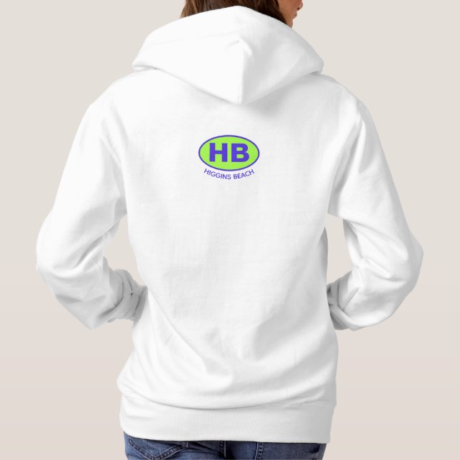Classic Higgins Beach HB Oval Blue Green Hoodie (Back)