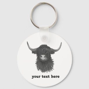 Classic Highland Cow  Key Ring