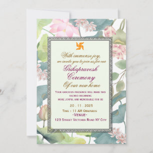 Classic Hindu Griha Pravesh Invitation