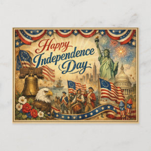 Classic Historical Americana Independence Day Holiday Postcard