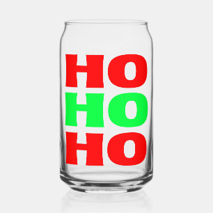 Classic Ho Ho Ho   Festive Christmas Can Glass