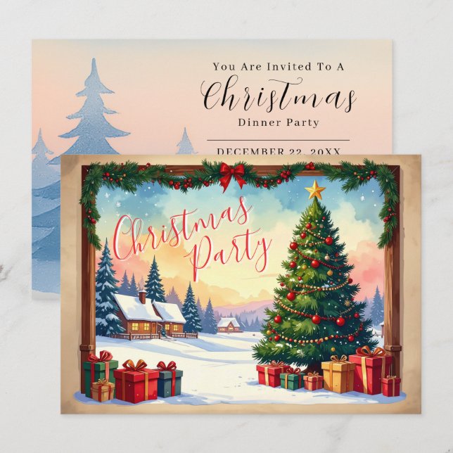 Classic Holiday Christmas Party Invitation (Front/Back)