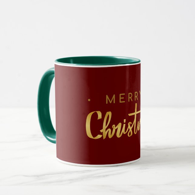 Classic Holiday Colours, Merry Christmas, Mug (Front Left)