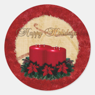 Classic Holiday Deco Christmas GIFT Classic Round Sticker