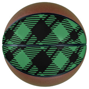 Classic Holiday Green Chequered Pattern Basketball