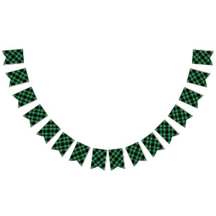 Classic Holiday Green Chequered Pattern Bunting