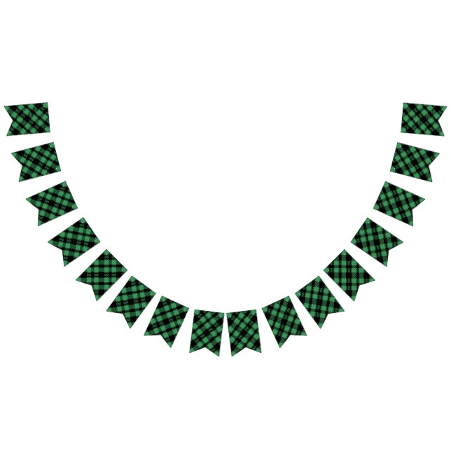 Classic Holiday Green Chequered Pattern  Bunting (All)