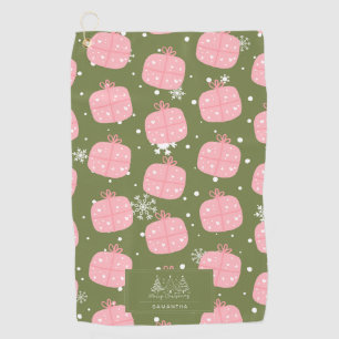 Classic Holiday Pattern-Christmas Present (2) Golf Towel
