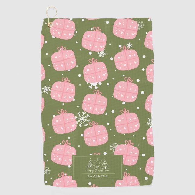 Classic Holiday Pattern-Christmas Present (2) Golf Towel (Front)