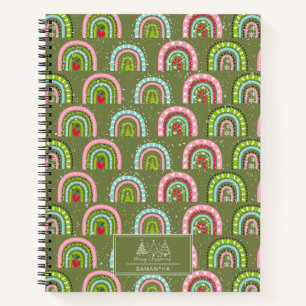 Classic Holiday Pattern- Colourful Rainbow Notebook