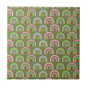 Classic Holiday Pattern- Colourful Rainbow Tile