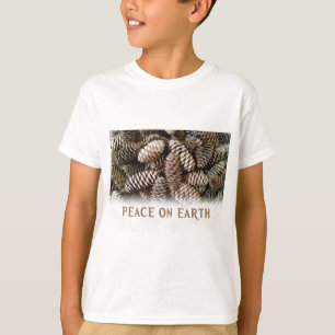 Classic Holiday Pine Cone Peace On Earth T-Shirt