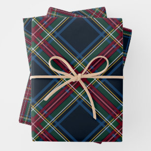Classic holiday plaid coordinating Christmas Wrapping Paper Sheet