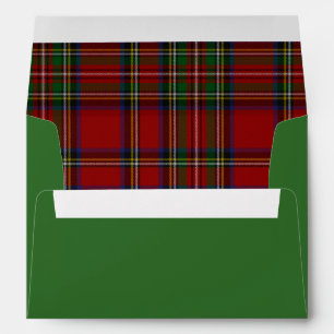 Classic Holiday Plaid Green Envelope