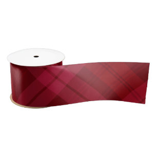 Classic holiday plaid red Christmas tartan Satin Ribbon