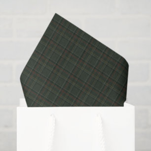 Classic holiday plaid stylish dark green Christmas Tissue Paper