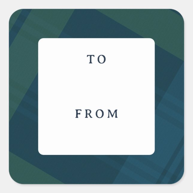 Classic holiday plaid to from Christmas gift Square Sticker (Front)