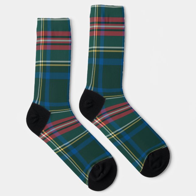 Classic Holiday Tartan Plaid Festive Christmas Socks (Right)