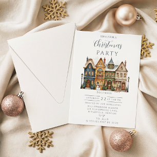Classic Holiday Town Christmas Invitation