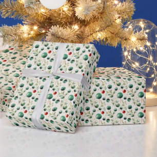 Classic Holiday Trio: Green, Red & Gold Wrapping Paper